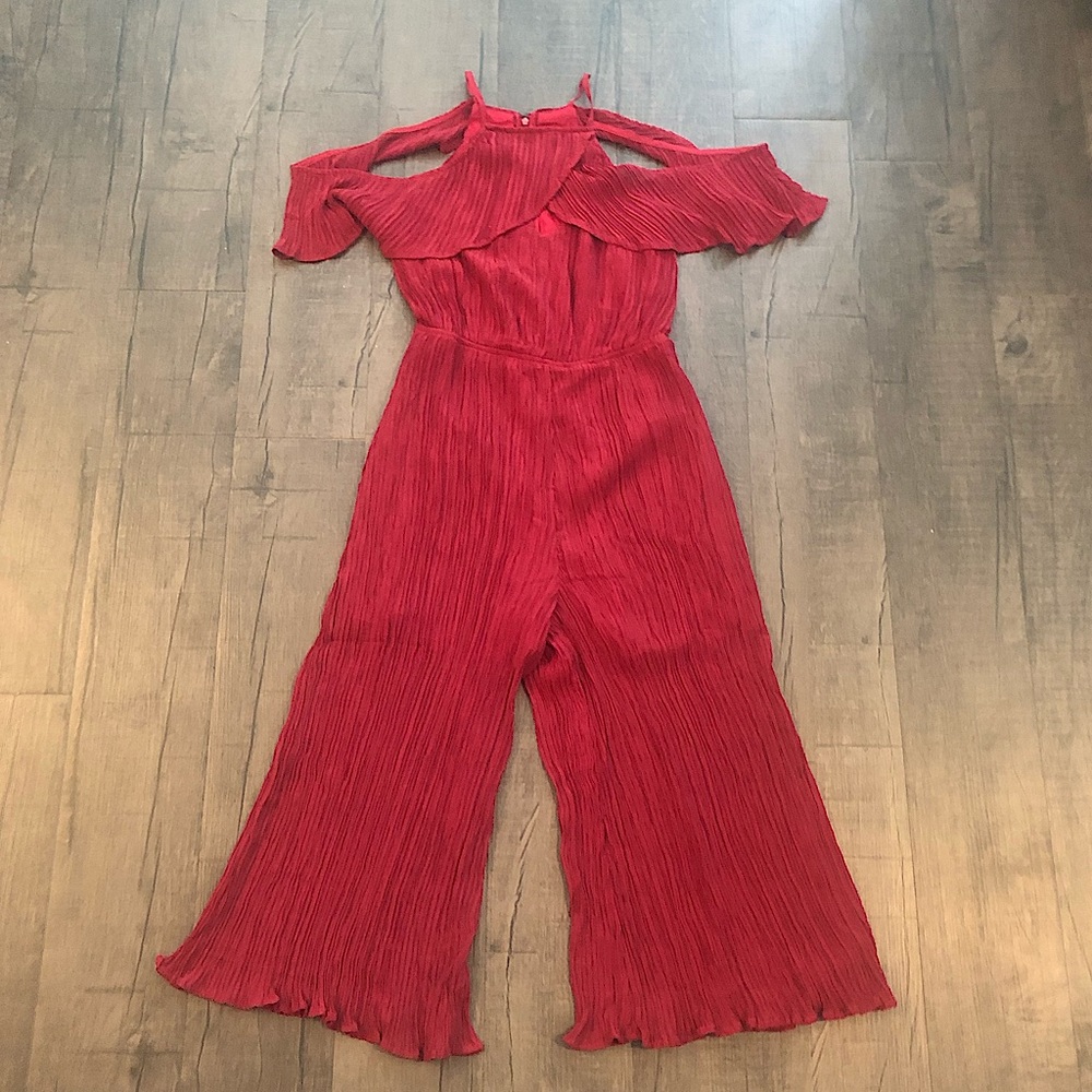 J.O.A. Los Angeles Burgundy Pleated Romper